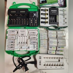 5 battery chargers & rechargeable batteries. EBL Energizer Panasonic AA, AAA, C